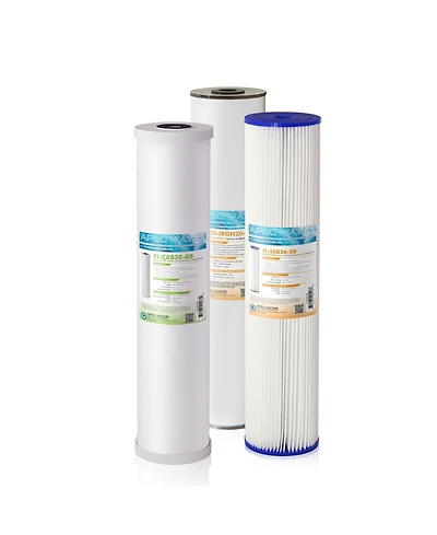 Apec Water Systems Apec 20" Whole House Sediment, Iron, Carbon Replacement filter set for CB3-sed-iron-CAB20-bb