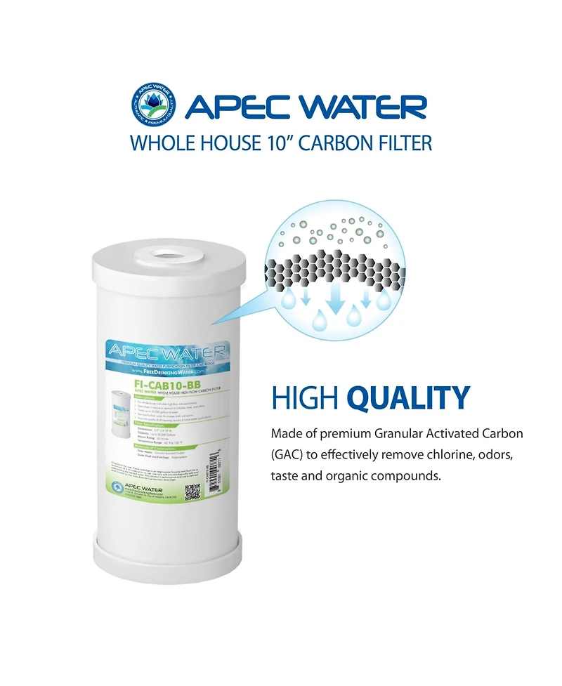 Apec Water Systems All Purpose 10" Bb Carbon Water Filter Bundle