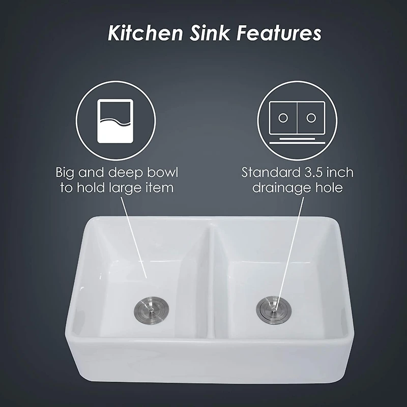 Streamdale 32 L X 20 W Double Basin Farmhouse Kitchen Sink With Basket Strainer