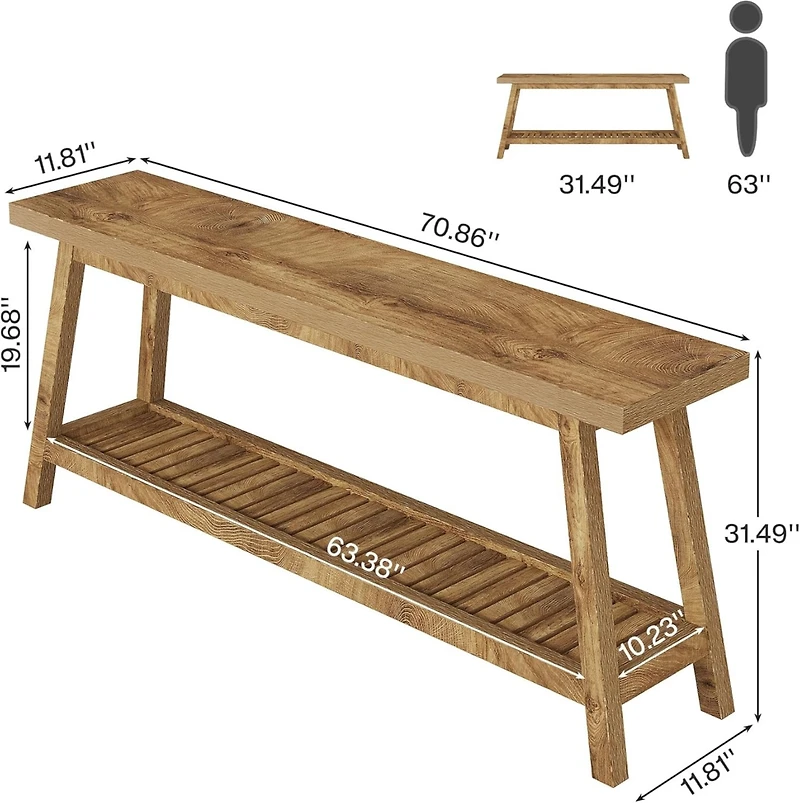 Tribesigns Farmhouse Console Entryway Table: 70.9 Inches Extra Long Console Table for Entryway