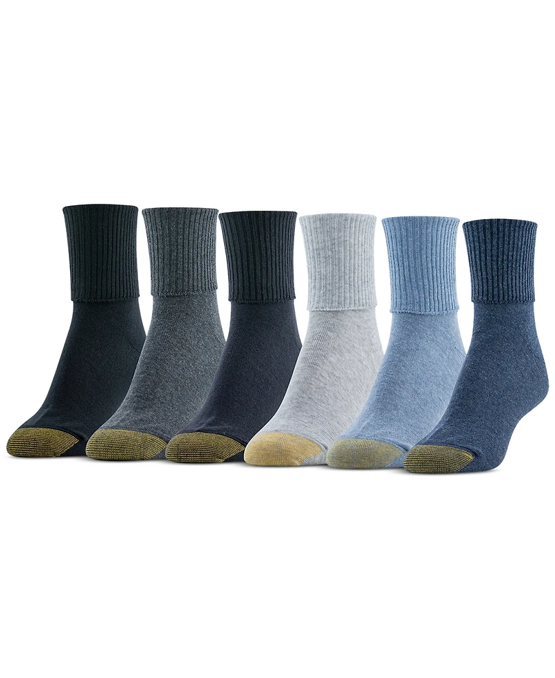 Gold Toe Women's 6-Pack Casual Turn Cuff Socks
