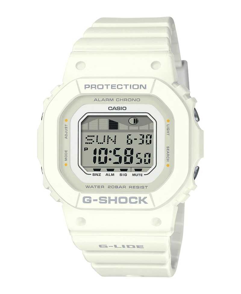 G-Shock Unisex Digital White Resin Watch, 40.5mm GLXS5600-7B