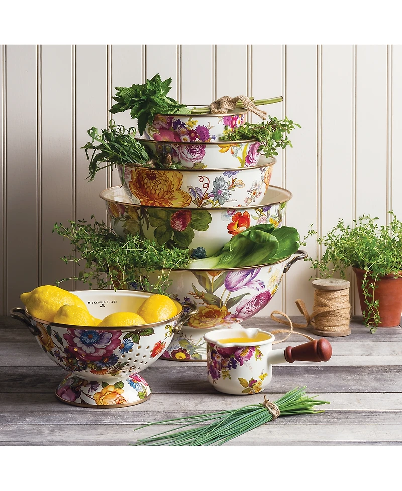 Mackenzie-Childs White Flower Market Medium Everyday Bowl, 80-oz.