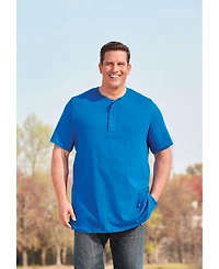 KingSize Tall Shrink-Less Longer Length Lightweight Henley T-Shirt
