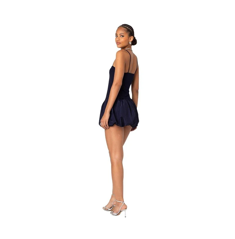 Edikted Women's Ribbed Bubble Skirt Mini Dress