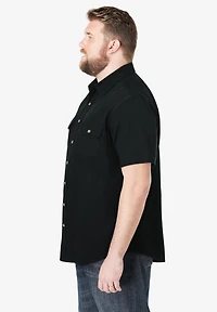 Boulder Creek Big & Tall by KingSize Short Sleeve Denim And Twill Shirt
