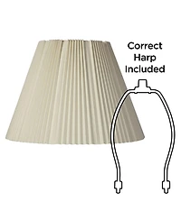 Springcrest Set of 2 Empire Lamp Shades Eggshell Large 9" Top x 17" Bottom x 12.25" High Spider Replacement Harp and Finial Fitting