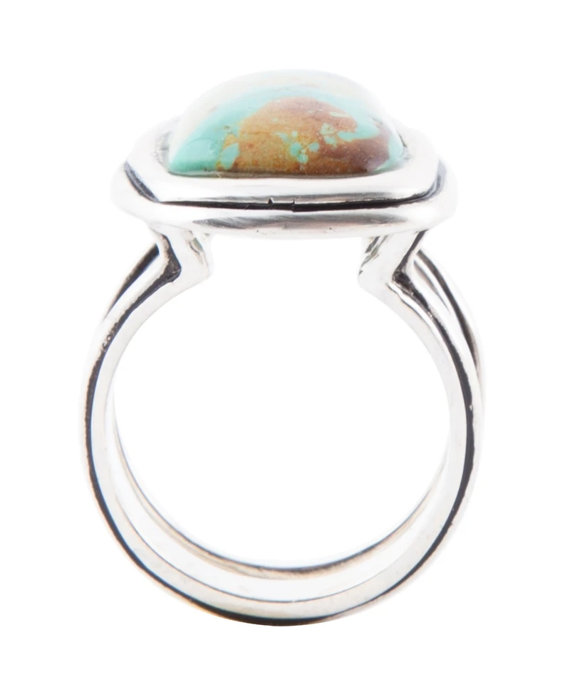 Barse Precious Genuine Turquoise Sterling Silver Rectangle Ring