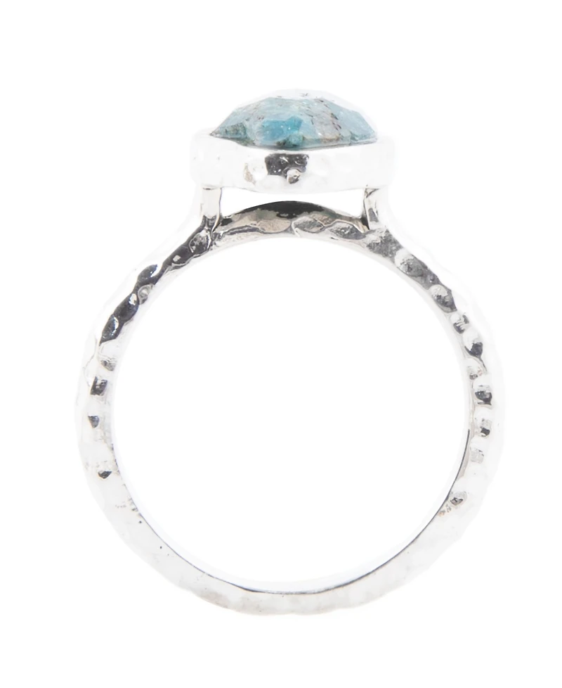 Barse Luna Genuine Blue Apatite Sterling Silver Abstract Ring