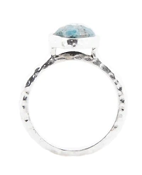Barse Luna Genuine Blue Apatite Sterling Silver Abstract Ring