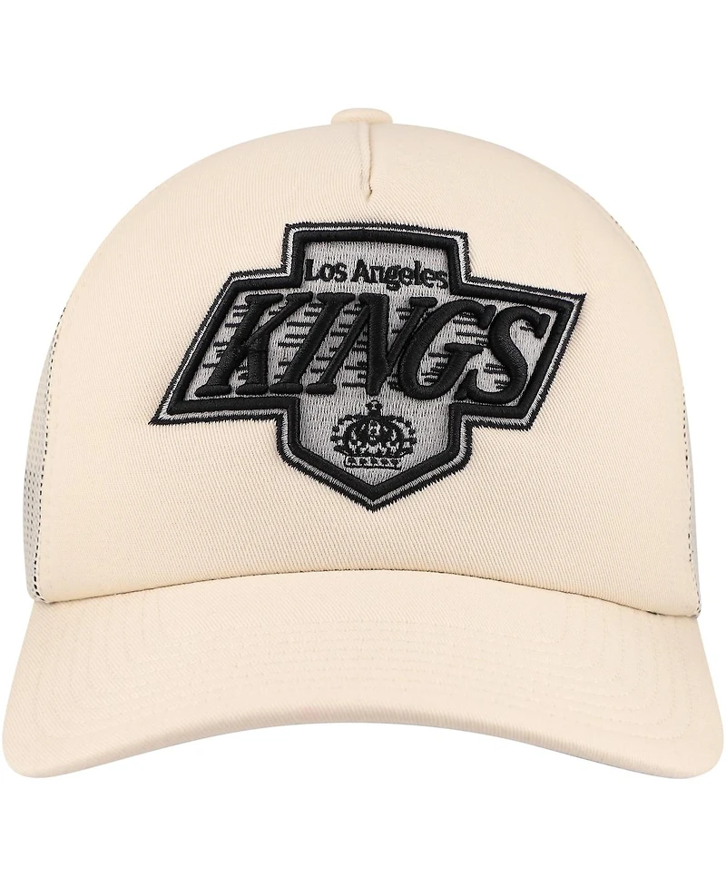 Mitchell & Ness Men's Cream Los Angeles Kings Foam Front Trucker Adjustable Hat
