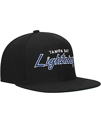 Mitchell & Ness Men's Black Tampa Bay Lightning Core Team Script 2.0 Snapback Hat