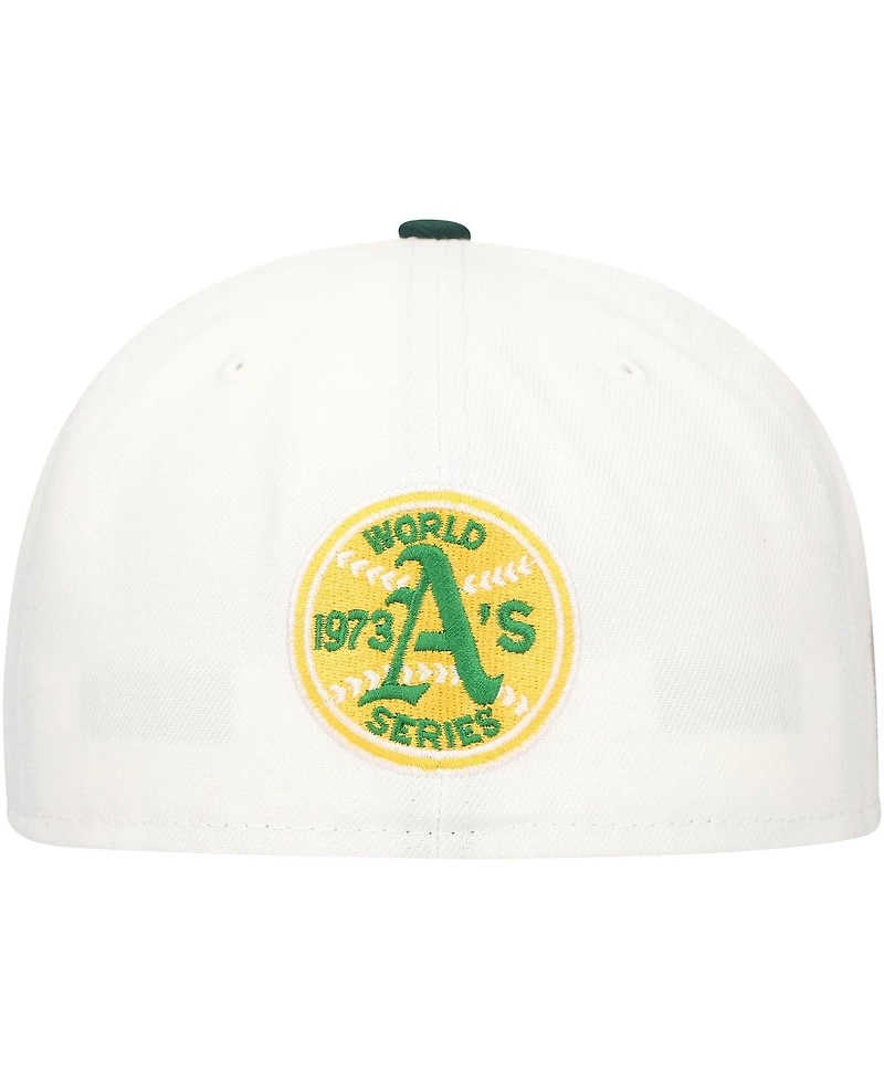 New Era Men's White/Green Oakland Athletics Major Sidepatch 59FIFTY Fitted Hat