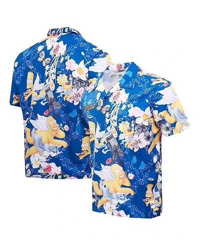Freeze Max Men's Navy The Simpsons Peace Angels Button-Up Shirt