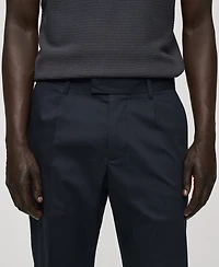Mango Men's Slim-Fit Cotton Pleated Pants