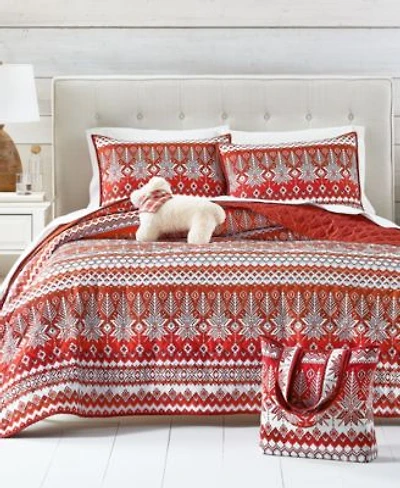 Holiday Lane Fair Isle Quilt Tote Set Exclusively For Macys