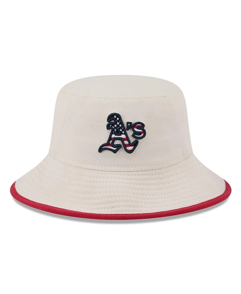 New Era Men's Khaki Oakland Athletics 2024 Fourth of July Bucket Hat