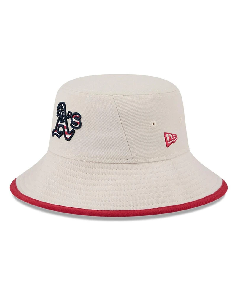 New Era Men's Khaki Oakland Athletics 2024 Fourth of July Bucket Hat