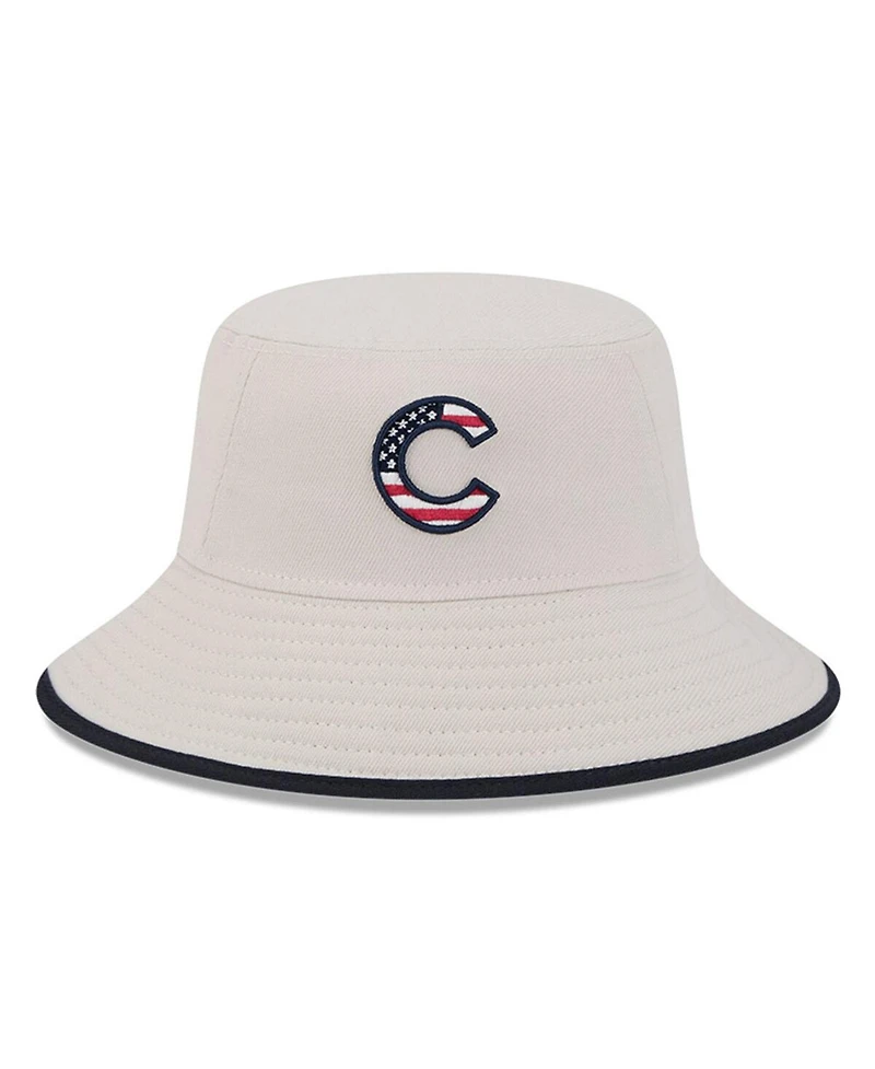 New Era Men's Khaki Chicago Cubs 2024 Fourth of July Bucket Hat