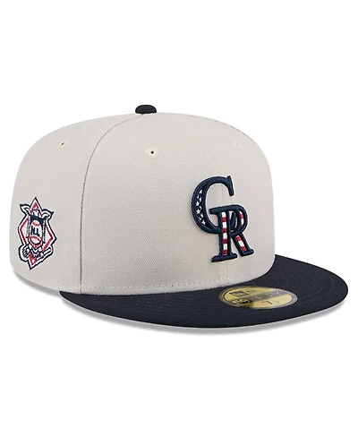New Era Men's Black Colorado Rockies 2024 Fourth of July 59FIFTY Fitted Hat