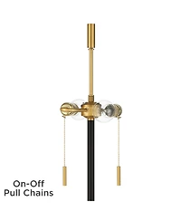 Possini Euro Design Roxie Modern Floor Lamp Standing 65 1/2" Tall Brass Black Metal Sheer Linen Double Drum Shade for Living Room Bedroom Office