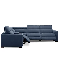Nevio 5-Pc. Fabric Power Headrest L-Shape Sectional and Console with Motion Chairs