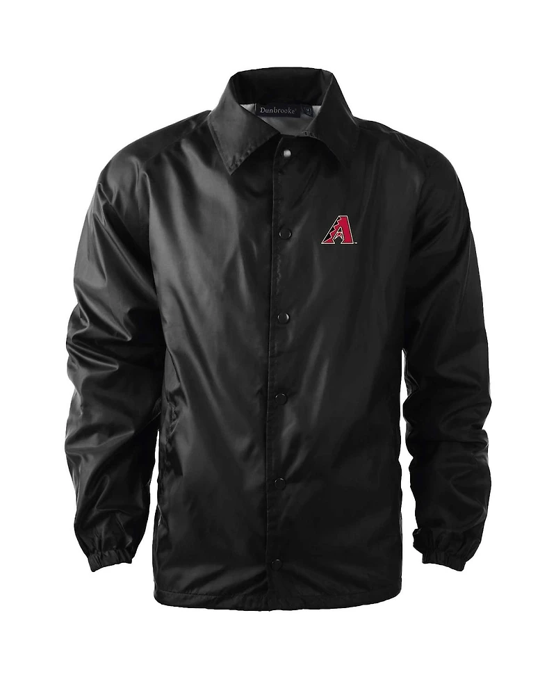 Dunbrooke Men's Black Arizona Diamondbacks Coach's Raglan Full-Snap Windbreaker Jacket