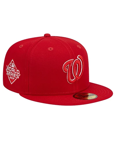 New Era Men's Red Washington Nationals Logo 59FIFTY Fitted Hat
