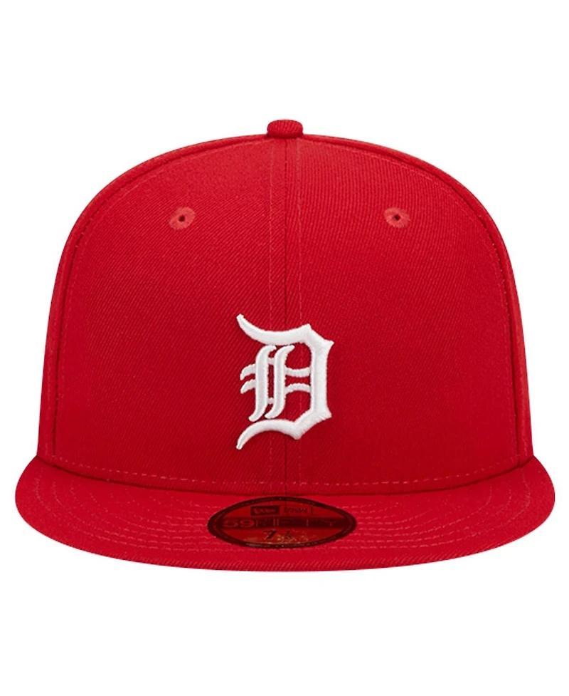 New Era Men's Red Detroit Tigers Logo 59FIFTY Fitted Hat