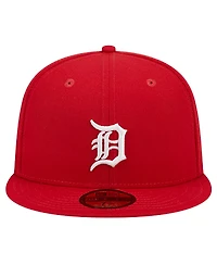 New Era Men's Red Detroit Tigers Logo 59FIFTY Fitted Hat