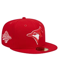 New Era Men's Red Toronto Blue Jays Logo 59FIFTY Fitted Hat