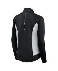 Fanatics Women's Black Boston Celtics Studio Fitted Full-Zip Gym Track Jacket