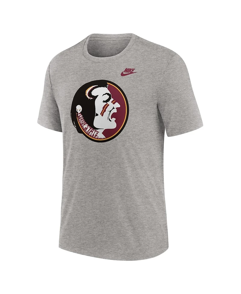Nike Men's Heather Gray Florida State Seminoles Blitz Evergreen Legacy Primary Tri-Blend T-Shirt