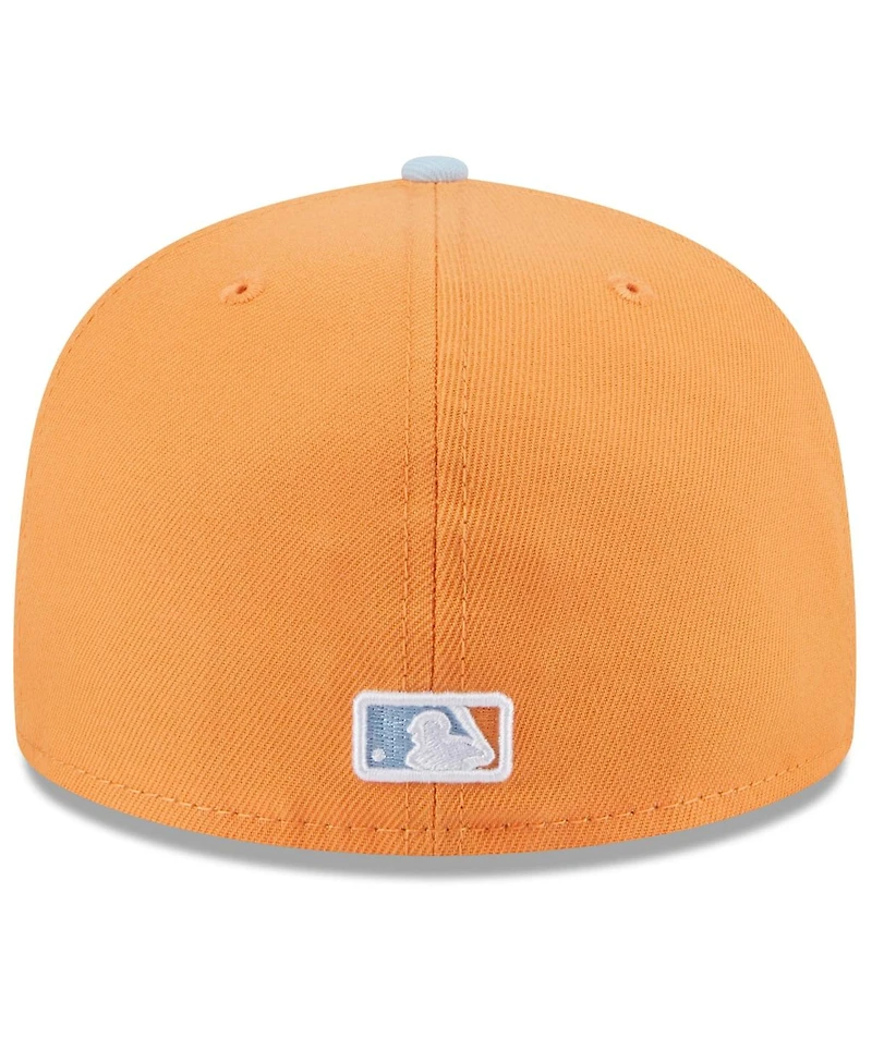 New Era Men's Orange/Light Blue Los Angeles Dodgers Spring Color Basic Two-Tone 59FIFTY Fitted Hat