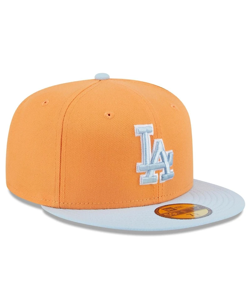 New Era Men's Orange/Light Blue Los Angeles Dodgers Spring Color Basic Two-Tone 59FIFTY Fitted Hat