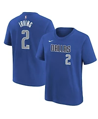 Nike Big Boys and Girls Kyrie Irving Blue Dallas Mavericks Icon Name Number T-Shirt