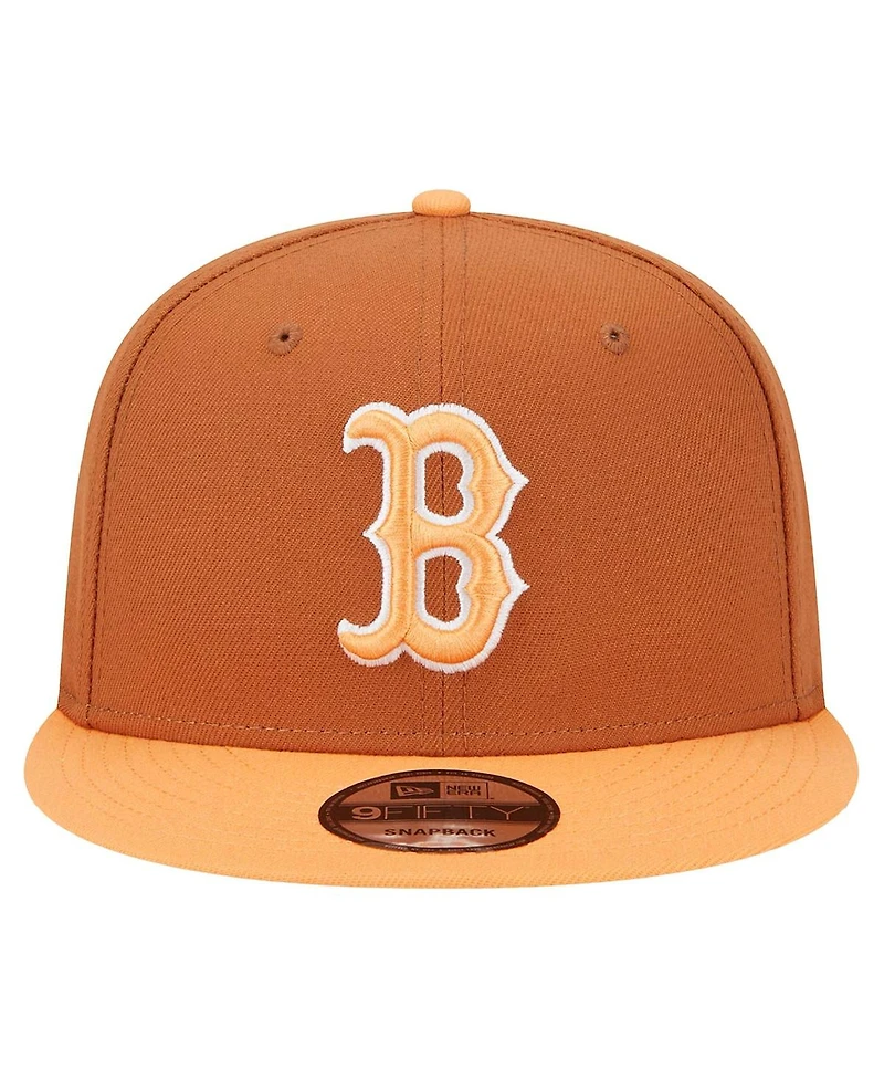 New Era Men's Brown Boston Red Sox Spring Color Two-Tone 9FIFTY Snapback Hat