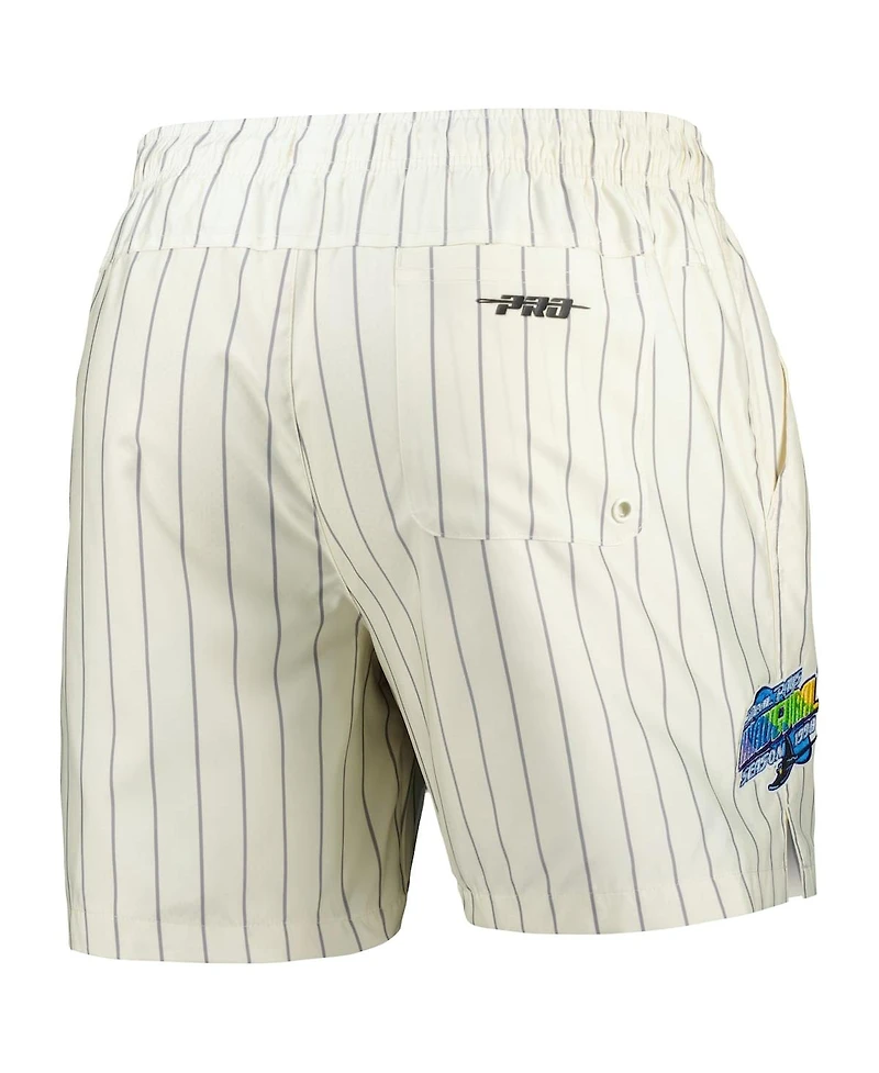 Pro Standard Men's Cream Tampa Bay Rays Pinstripe Retro Classic Woven Shorts