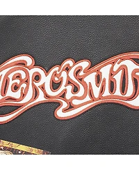 Freeze Max Men's Black Aerosmith Big Ones Graphic Biker Full-Zip Jacket