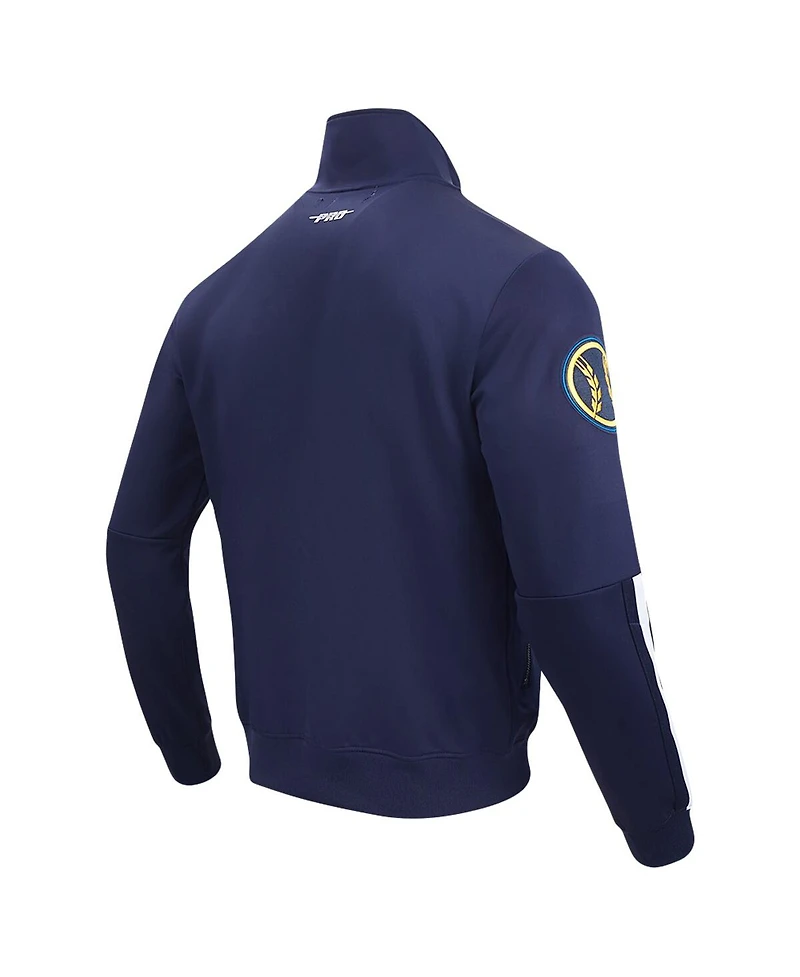 Pro Standard Men's Navy Milwaukee Brewers Fast Lane Full-Zip Track Jacket