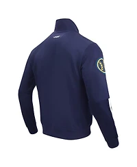Pro Standard Men's Navy Milwaukee Brewers Fast Lane Full-Zip Track Jacket