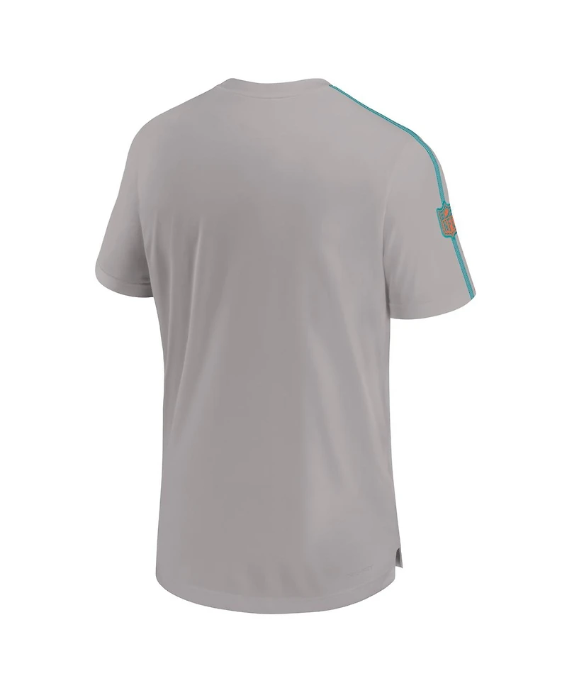 Nike Men's Gray Miami Dolphins 2024 Sideline Coach Uv Performance T-Shirt