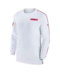Nike Men's White Kansas City Chiefs Sideline Coach Uv Performance Long Sleeve T-Shirt