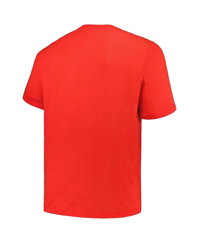 Mitchell & Ness Men's Red Miami Heat Big Tall Hardwood Classics Vintage-like Logo T-Shirt