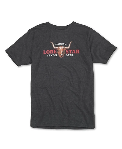 American Needle Men's and Women's Heather Charcoal Lone Star Beer Logo T-Shirt