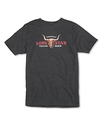 American Needle Men's and Women's Heather Charcoal Lone Star Beer Logo T-Shirt