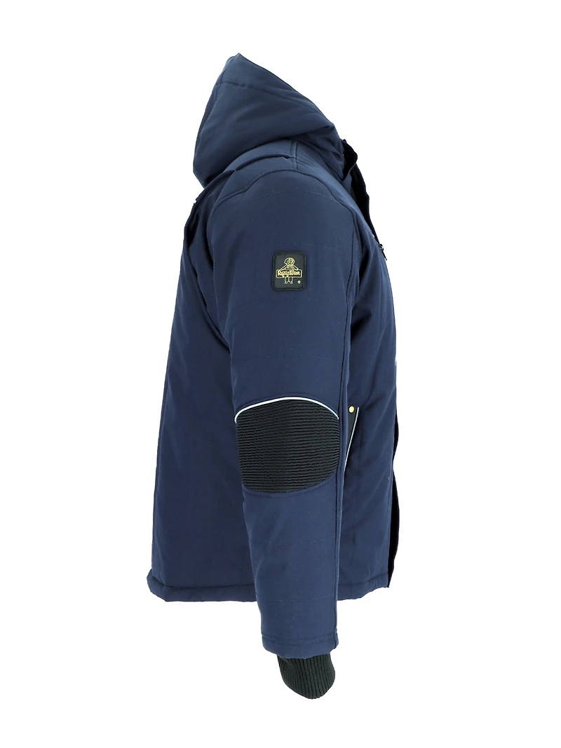 RefrigiWear Big & Tall 54 Gold Hooded Utility Jacket - Insulated, Waterproof, and Durable Workwear