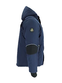 RefrigiWear Big & Tall 54 Gold Hooded Utility Jacket - Insulated, Waterproof, and Durable Workwear