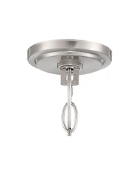 Regency Hill Mallot Brushed Nickel Silver Metal Pendant Chandelier 20" Wide Modern Frosted Glass Bowl Shade 4-Light Fixture for Dining Room House Foye
