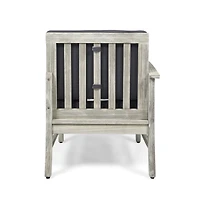 Streamdale Durable Acacia Wood Outdoor Armchair with Water-Resistant Cushions